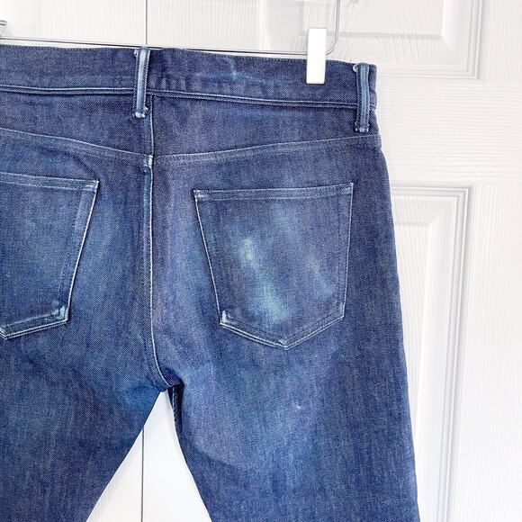 John Elliott Dark Wash Button Fly Straight Leg Selvedge Jeans - Picture 9 of 11